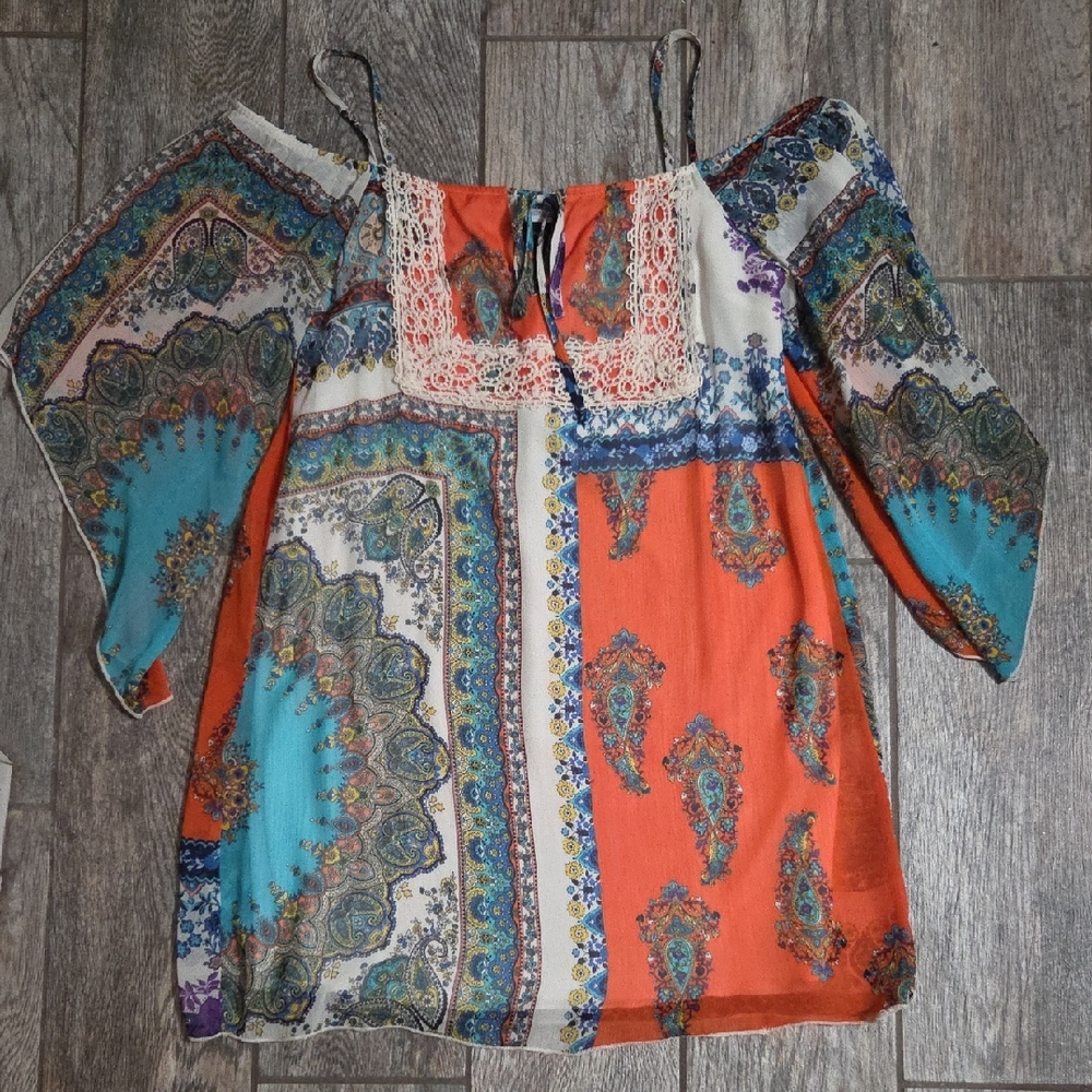 Teeze Me Multicolor Paisley Blouse